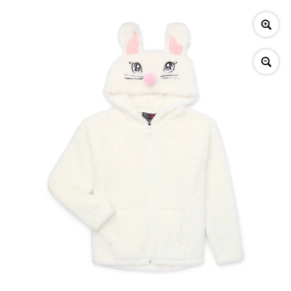 Miss Chievous Girls Snow Peak Bunny Zip Up Faux Fur Size LG (10-12) NWT